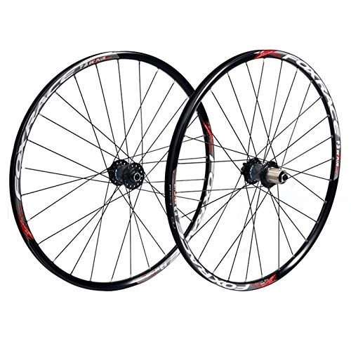 Mountain Bike Wheel : Components Mountain Bike Wheelset 26 27.5 Inch Alloy Double Wall Carbon Drum Quick Release Disc Brake 7-11 Speed (Size : 27.5inch)