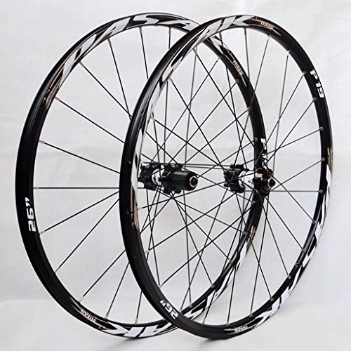 Mountain Bike Wheel : Components MTB 26 27.5 Inch Mountain Bike Wheel Disc Brake Bicycle Wheelset Double Layer Alloy Rim 7-11speed Cassette Hub Sealed Bearing QR (Color : Brown hub, Size : 27.5inch)