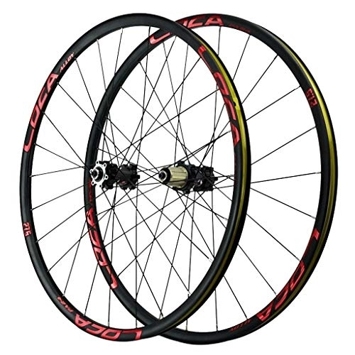 Mountain Bike Wheel : Components MTB Bicycle Wheelset 26 27.5 29 Inch Disc Brake Double Layer Alloy Rim Mountain Bike Wheel 6 Pawls Sealed Bearing QR 1665g (Color : A-Red, Size : 27.5inch)