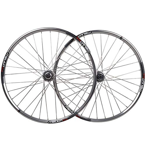 Mountain Bike Wheel : Coool 26 Inches Polished Silver Bicycle Wheel Set with Flat Spokes for Disc Brake Mountain Bike 100mm Front Wheel 135mm Rear Wheel