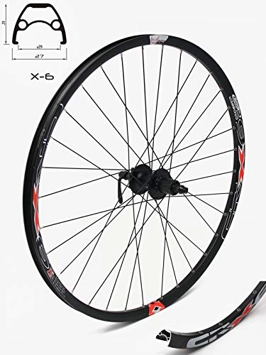 Mountain Bike Wheel : Crosser rear wheel wheel X-6, hub Shimano M475 central lock, only for disc brake, for all mountain bikes and cross-country bikes, black, 27.5