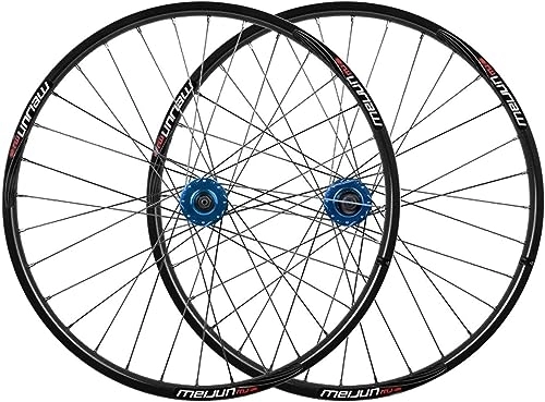 Mountain Bike Wheel : Cycling Wheels 26 Inch Mountain Bike Wheel To Disc Brake Bicycle Rim 32H Wheel Hub QR For 7, 8, 9, 10 Speed Box Type Wheelsets (Color : Blue, Size : 26'')