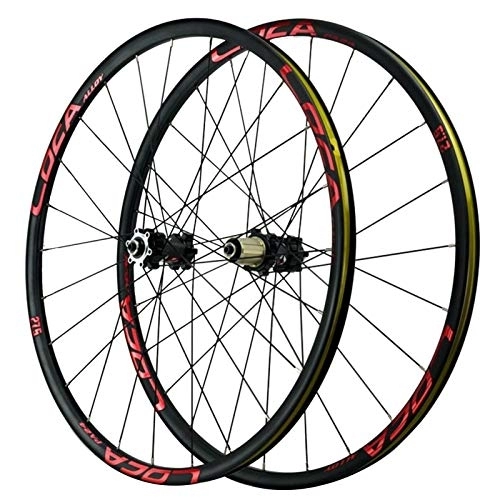 Mountain Bike Wheel : Cycling Wheels 26inch, Aluminum Alloy Ultralight Rim Mountain Bike Cycling Hub Quick Release Wheel Cycling Wheels (Color : Red, Size : 26inch)