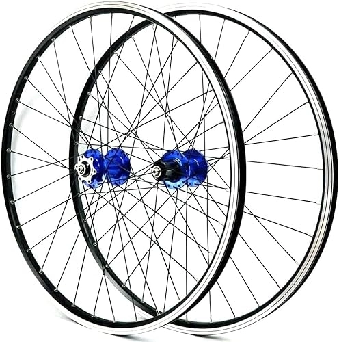 Mountain Bike Wheel : Cycling Wheels Mountain Bike Wheelset 26'' 27.5'' 29'' Rims V Disc Brake Hubs 32 Holes MTB Bicycle Quick Release Wheelset Wheelsets (Color : Blue, Size : 29'')