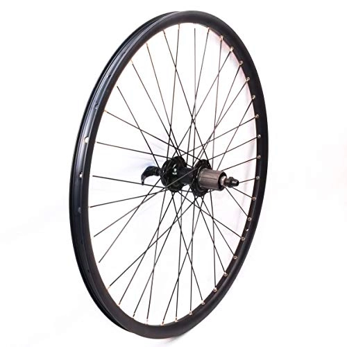 Mountain Bike Wheel : D20 26 X 1.75 MTB Rear Wheel Disc 8Sp Cassette All Black Sealed Bearing