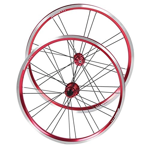Mountain Bike Wheel : DAUERHAFT Aluminium Alloy Bike Wheel Set Sturdy Stable Characteristics V Brake Bicycle Wheelset, for Riding, for Mountain Bike(Red black)