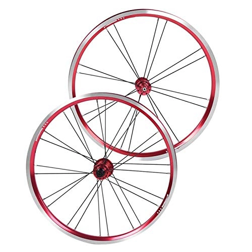 Mountain Bike Wheel : DAUERHAFT V Brake Bicycle Wheelset Wearproof Aluminium Alloy Bike Wheel Set, for Mountain Bike, for Riding(Red black)