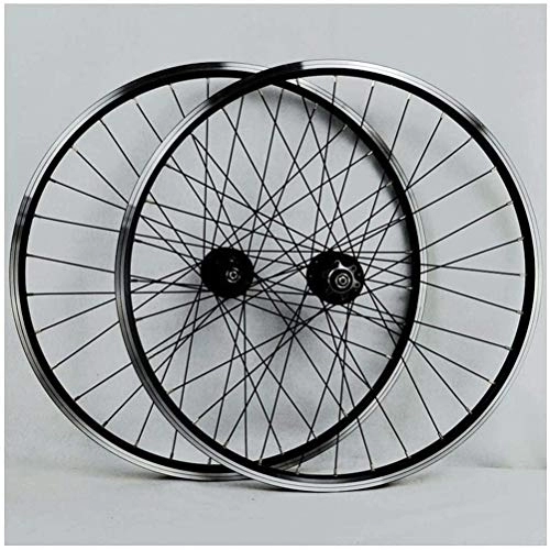 Mountain Bike Wheel : Dbtxwd MTB Wheelset 26Inch Bicycle Cycling Rim Mountain Bike Wheel 32H Disc / Rim Brake 7-11Speed QR Cassette Hubs Sealed Bearing 6 Pawls, Black
