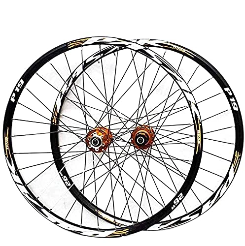 Mountain Bike Wheel : DBXOKK Mountain bike wheelset, 26 / 27.5 / 29 inch bicycle wheel (front + rear) double-walled aluminum alloy rim quick release disc brake 32H 7-11 speed#2, 26in