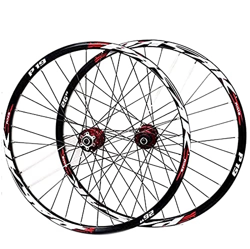 Mountain Bike Wheel : DBXOKK Mountain bike wheelset, 26 / 27.5 / 29 inch bicycle wheel (front + rear) double-walled aluminum alloy rim quick release disc brake 32H 7-11 speed#3, 26in