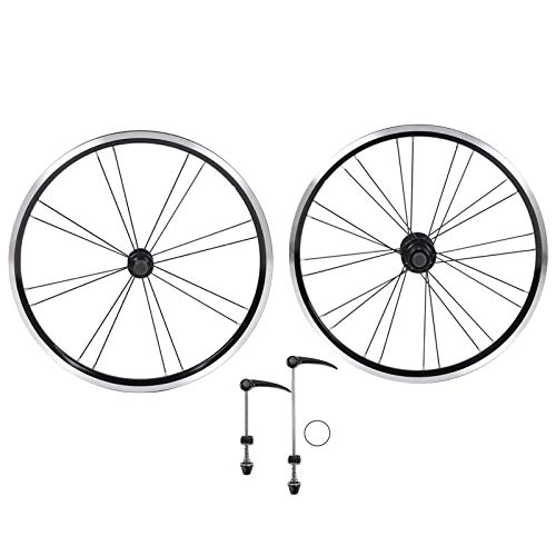 Mountain Bike Wheel : Deror Bike Wheel Set Aluminium Alloy Front 2 Rear 4 Bearing V Brake Wheelset 20in Mountain Bike Folding Bicycle