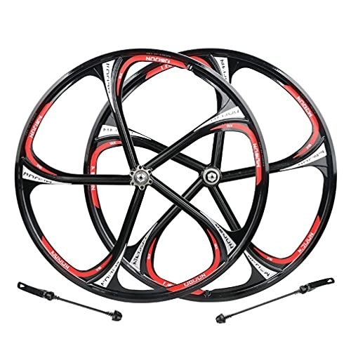 Mountain Bike Wheel : DHMKL 26-Inch MTB Bike Wheel, Magnesium Alloy Disc Brake Integrated Wheel Hub / American Valve / Cassette / Rotary / Support 26 * 1. 5-2.215 Tires / Includes Original Quick Release