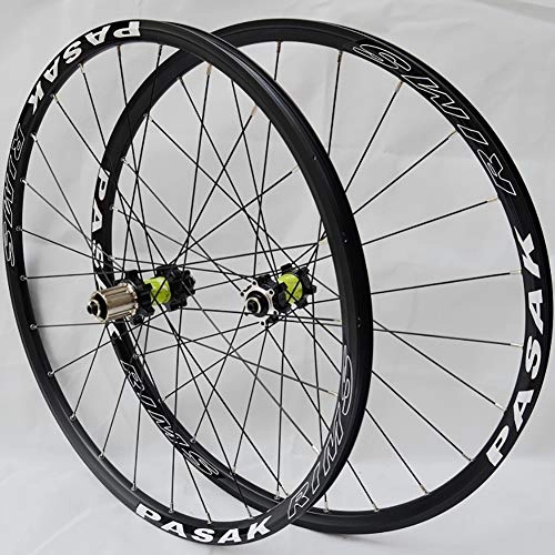 Mountain Bike Wheel : DL 700C 26 Inch Mountain Bike Wheels Aluminum alloy hub with Diameter 572 (mm), Yellow