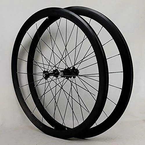 Mountain Bike Wheel : DL 700C Aluminum alloy Wheelset Rims with disc brake sealed bearing ultra smoothCircle height 40MM Suitable for mountain bikes, Black