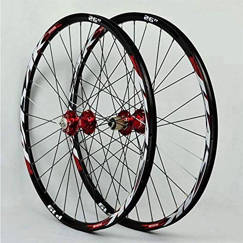 Mountain Bike Wheel : DL Mountain Bike Wheels Disc brake Wheelset Rims 26" / 27.5" / 29" Bike Wheel, Red