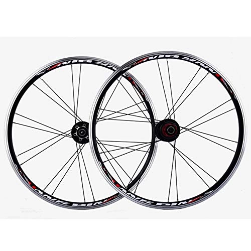Mountain Bike Wheel : Double Wall Bike Wheelset, for 20 Inch MTB Rim Disc Brake Mountain Bike Wheels V Brake The First 2 And The Last 5 Bearings, Black, 451