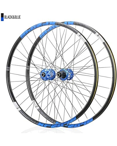 Mountain Bike Wheel : Double Wall Bikewheelset, for 26 / 27.5 / 29 Inch Mountain Bike Wheels Disc Brake Quick Release 8 9 10 11 Speed, Blue, 29 inch