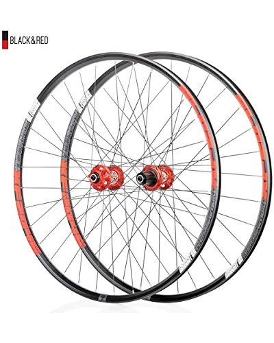 Mountain Bike Wheel : Double Wall Bikewheelset, for 26 / 27.5 / 29 Inch Mountain Bike Wheels Disc Brake Quick Release 8 9 10 11 Speed, Red, 29 inch