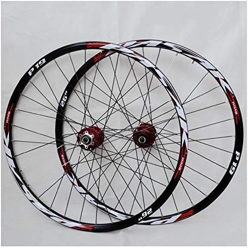 Mountain Bike Wheel : Downhill Wheelset 26 / 27.5 / 29 inch Double Wall Aluminum Alloy Bicycle Wheel Rim Hybrid / Mountain for 7 / 8 / 9 / 10 / 11 Speed Rim (Red 27.5 inch)