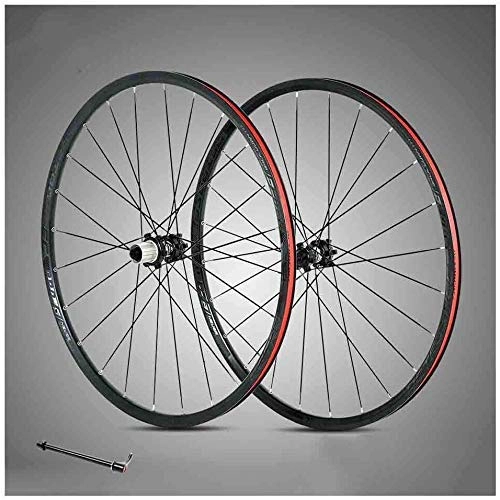 Mountain Bike Wheel : DSHUJC 29 inch bicycle wheelset double wall aluminum alloy mountain bike wheels rim disc brake quick release 24 holes 8, 9, 10, 11 speed