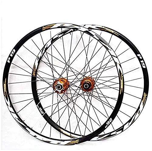 Mountain Bike Wheel : DSHUJC Mountain bike wheelset, 29 / 26 / 27.5 inch bicycle wheel double-walled aluminum alloy rim quick release disc brake 32H 7-11 speed