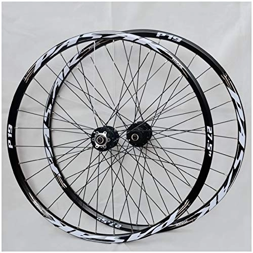 Mountain Bike Wheel : DYSY MTB Downhill Wheelset 26 / 27.5 / 29 inch Double Wall Aluminum Alloy Bicycle Wheel Rim Hybrid / Mountain for 7 / 8 / 9 / 10 / 11 Speed Rim (Color : Black, Size : 26 inch)