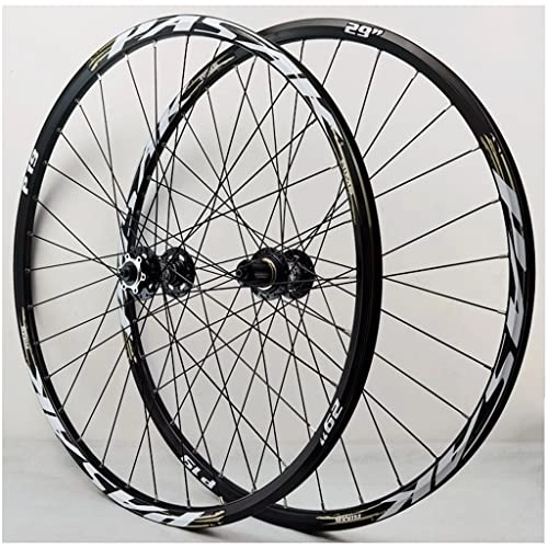 Mountain Bike Wheel : DYSY MTB Wheelset 26 / 27.5 / 29 Inch, Bicycle Rim 32H Mountain Bike Front & Rear Wheel 7-12 Speed Cassette Sealed Bearing Hubs (Color : Black, Size : 29 inch)