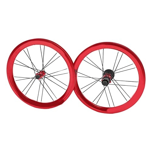 Mountain Bike Wheel : Eosnow 16 Inch Bike Wheels, Good Workmanship Stable Driving Wheelset Anodized Rim Excellent Performance for Mountain Bike(Red)