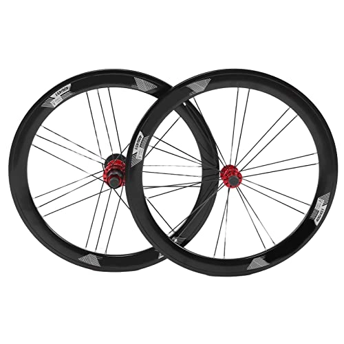 Mountain Bike Wheel : Eosnow Mountain Cycling Wheels, Bicycle Wheelset Aluminum Alloy Material Red Hub Fashionable Colors for Cycling for Outdoor for Replacement