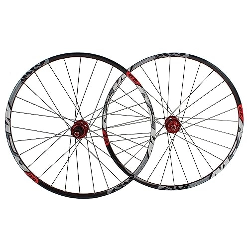 Mountain Bike Wheel : FARUTA 29Inch Disc Brake Mountain Bike Wheelset, Aluminum Alloy Rim 28H Bicycle Wheelset, Quick Release, for 7-11 Speed Cassette, Red