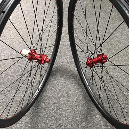 Mountain Bike Wheel : FidgetGear 29er Carbon asymmetric wheelset 33mm width mountain bicycle tubeless wheels M42
