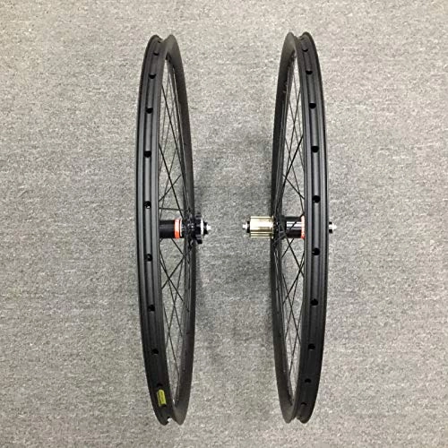 Mountain Bike Wheel : FidgetGear 29er Carbon wheelset 24mm width mountain bicycle wheels with Novatec hubs