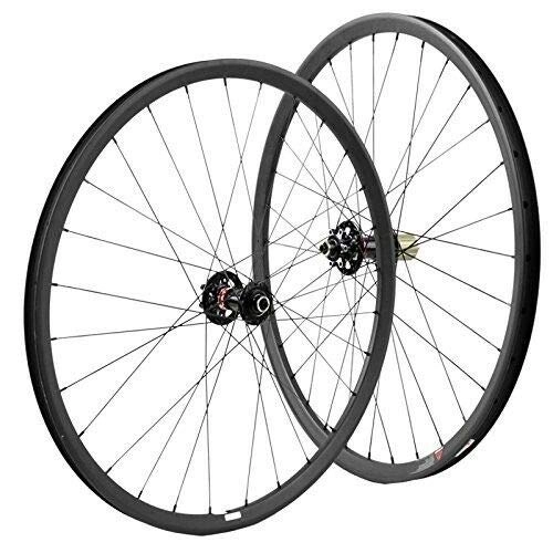 Mountain Bike Wheel : FidgetGear 29er Carbon wheelset 27mm wide mountain bike wheels with Novatec 711-712 hub
