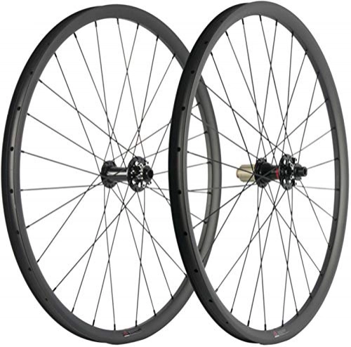Mountain Bike Wheel : FidgetGear MTB Carbon Fiber Wheels 29ER 30mm Width Wheelset 700C Mountain Bike 6 Bolt Cycle