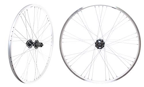 Mountain Bike Wheel : FireCloud Cycles MACH 1 210 26" Pair 7 8 9 10 Speed Wheels Front & Rear Mountain Bike in Silver