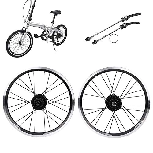 Mountain Bike Wheel : Folding Bike Wheelset, Mountain Bike Wheelset, 6 Nail Bearing Compatible Aluminium Alloy Sturdy for Adult Children Mountain Bike V Brake Outdoor Use(black)