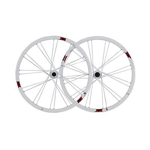 Mountain Bike Wheel : FREEDOH 26 Inch 24 Holes Mountain Bike Wheel MTB Bike Wheelset Aluminum Alloy Double-Layer Rims Compatible 7 / 8 / 9 / 10 Speed with Quick-Release Lever and Tire Pads, 26inch