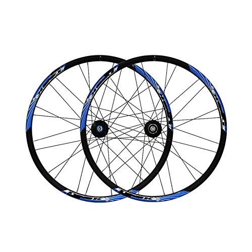 Mountain Bike Wheel : FREEDOH 26 Inch, Mountain Bike Wheelset (front / rear), Mtb Bike Quick-release Rims, 24 Holes, Aluminum Alloy Double-layer Rim, Disc Brake, Support 7 / 8 / 9 Speed Cassette Flywheel, Blue, 26inch