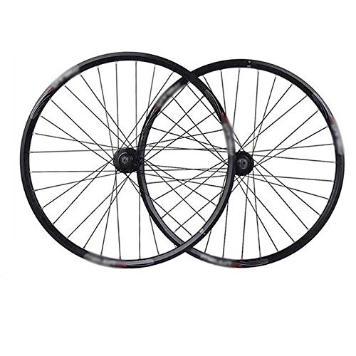 Mountain Bike Wheel : FREEDOH 26" Mountain Bike Wheelsets 6061 Aluminum Alloy 32H Carbon Hub MTB Wheels Quick Release Disc Brakes for 7 / 8 / 9 / 10 Speed Flywheels(One Pair), Black, 26inch