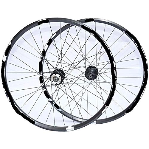 Mountain Bike Wheel : FREEDOH Mountain Bike Wheel Set 26 / 27.5 / 29 Inch 32 Holes 8 / 9 / 10 Speed Cassette Flywheel Aluminum Alloy Quick Release Wheelset MTB Cycling Front / Rear Wheels, White, 26inch