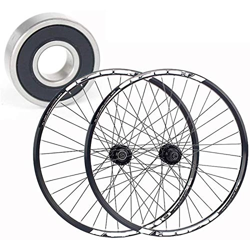 Mountain Bike Wheel : FREEDOH Mountain Bike Wheelset (Front / Rear) MTB Bike Rims Aluminum Alloy Double-Layer Rim Compatible 7 / 8 / 9 / 10 Speed Disc Brake Quick Release Cassette Flywheel, 26inch