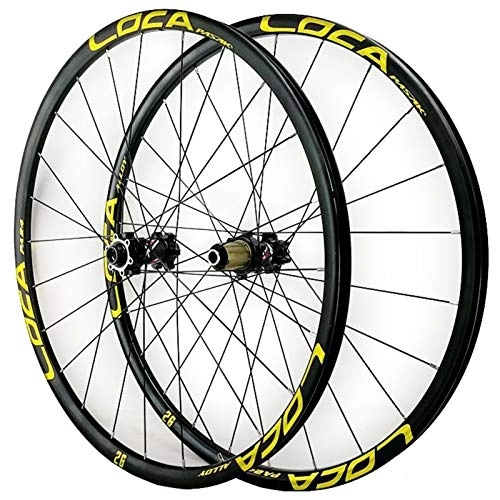 Mountain Bike Wheel : Front + Rear Wheel 26 / 27.5 / 29 Inch Mountain Bike Wheelset Thru Axle 8 9 10 11 12 Speed Ultralight Aluminum Alloy 24 Holes (Color : F, Size : 26in) (C 29in)