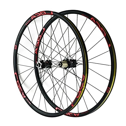 Mountain Bike Wheel : GAOZHE 26 / 27.5 / 29 Inch Bicycle Mountain Wheels Quick Release Light-Alloy Bike Rims Disc Brake 24 Holes MTB Wheelset (Front + Rear) 8 9 10 11 12 Speed (Color : Red, Size : 29in)