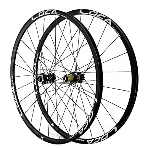 Mountain Bike Wheel : GAOZHE Mountain Bike Wheelset 26 / 27.5 / 29 Inch Ultralight Aluminum Alloy Rim 24 Holes Disc Brake MTB Wheelset Thru Axle Front + Rear Wheels 8 9 10 11 12 Speed (Color : Silver, Size : 29in)