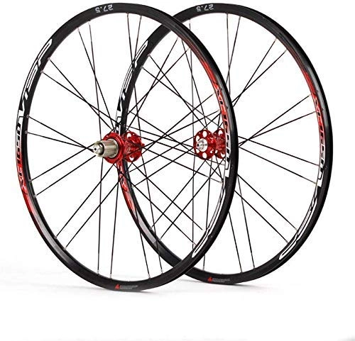 Mountain Bike Wheel : GJJSZ 27.5 inch bicycle wheelset, ultralight rim double-walled aluminum alloy cycling wheels disc brake Fast release mountain bike rims 8-11 speed