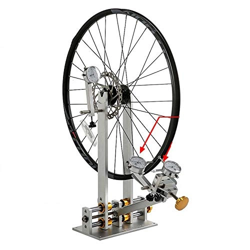 Mountain Bike Wheel : GNMM Bicycle Workbench, Mountain Bike Wheel Rim Adjuster, Wheel Corrector, Road Bike Repair Tool, with 3 Test Tables, Silver