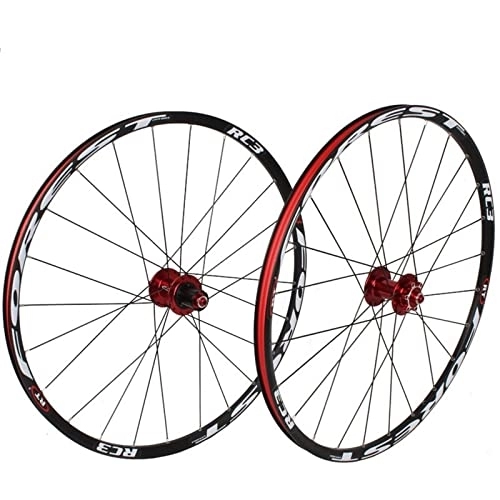 Mountain Bike Wheel : GUANMI RC3 MTB Mountain Bike 26 / 27.5inch Wheelset Disc Brake Front 2 Rear 5 Sealed Bearing 120Sound Rim QR Thru-axis Round Spoke Wheels (Color : Navy Blue)