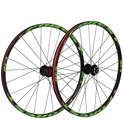 Mountain Bike Wheel : GUANMI RC3 MTB Mountain Bike 26 / 27.5inch Wheelset Disc Brake Front 2 Rear 5 Sealed Bearing 120Sound Rim QR Thru-axis Round Spoke Wheels (Color : Violet)