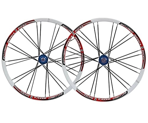 Mountain Bike Wheel : HEIMAZP 26" Mountain Bike Wheelset Disc Brake MTB Quick Release Wheels Bicycle Rim 24 Spokes QR For 7 / 8 / 9 / 10 Speed Cassette 2415g (Color : Blue, Size : 26inch)