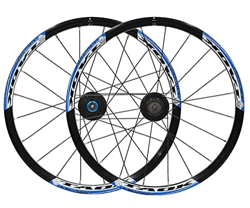 Mountain Bike Wheel : HEIMAZP BMX Bicycle Rim 20inch MTB Folding Bike Wheelset Disc Brake Rapid Release Wheel 1580g 20H Hub For 7 8 9 Speed Cassette (Color : Blue A, Size : 406)